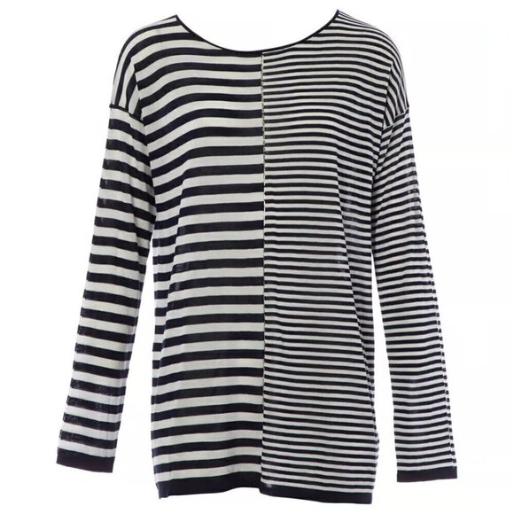 Alexander Wang Striped Cotton Lyocell Blend Long Sleeve Knit Sz S/XS - Picture 1 of 7